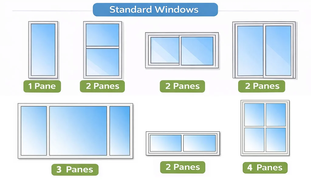 how to count window panes standard panes